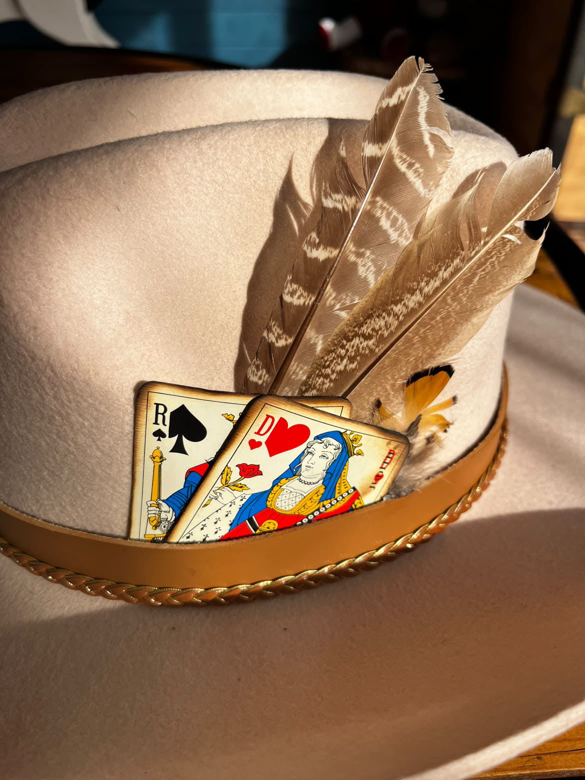 Chapeau en feutre de laine beige clair