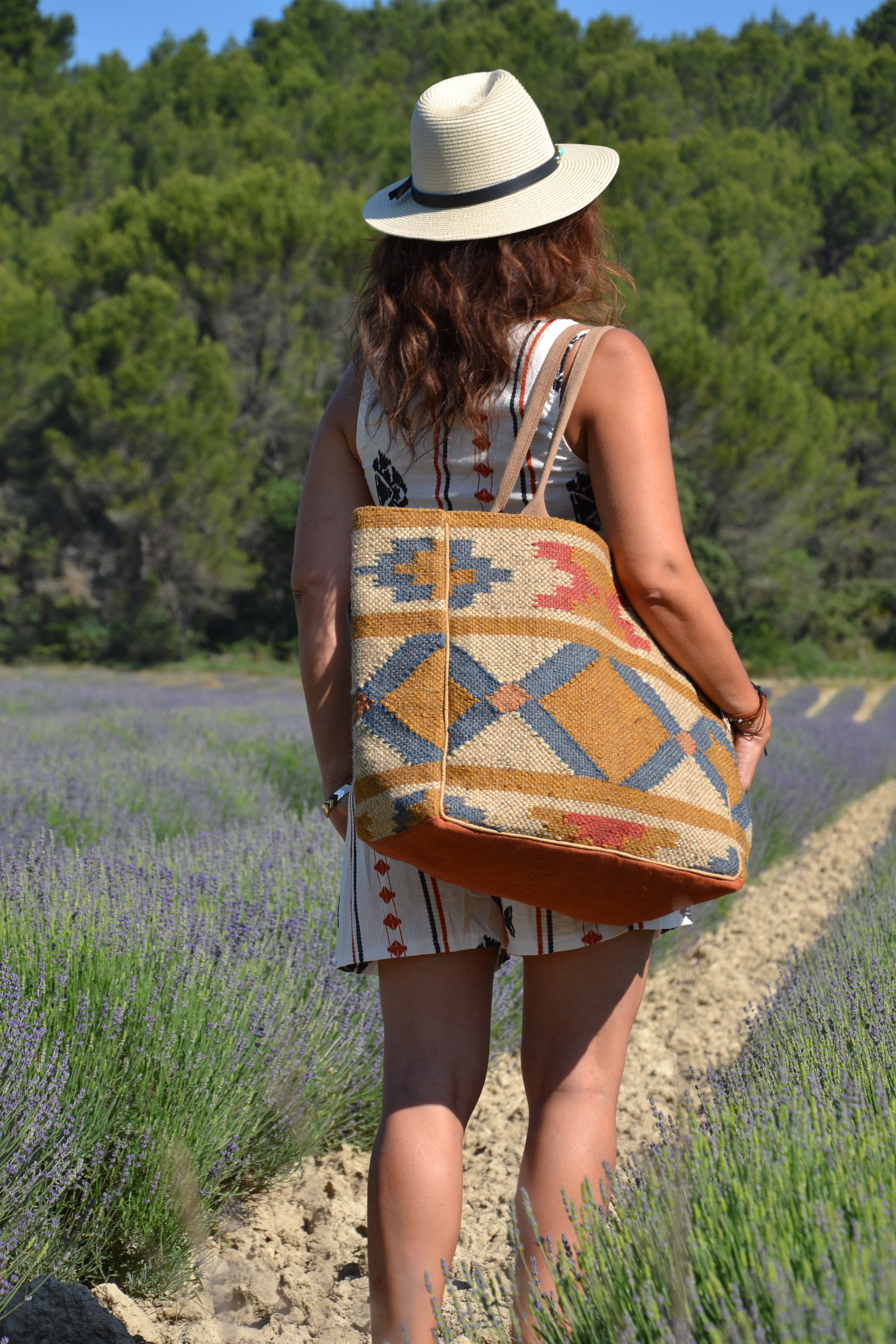 Kilim Bag — Grand sac tissé aztèque