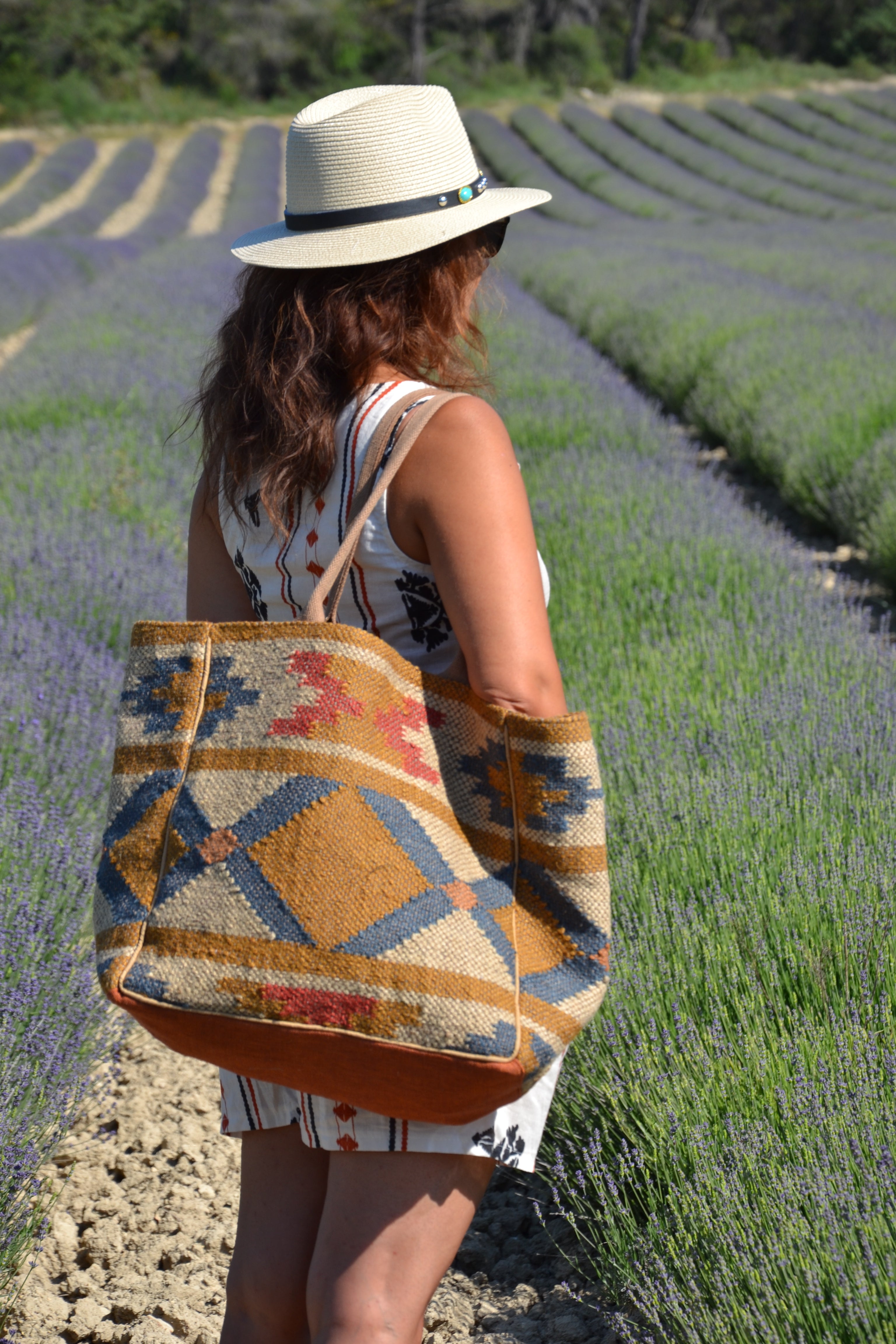 Kilim Bag — Grand sac tissé aztèque