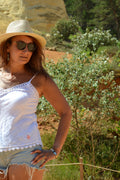 Débardeur Lin BOHO TANK - blanc