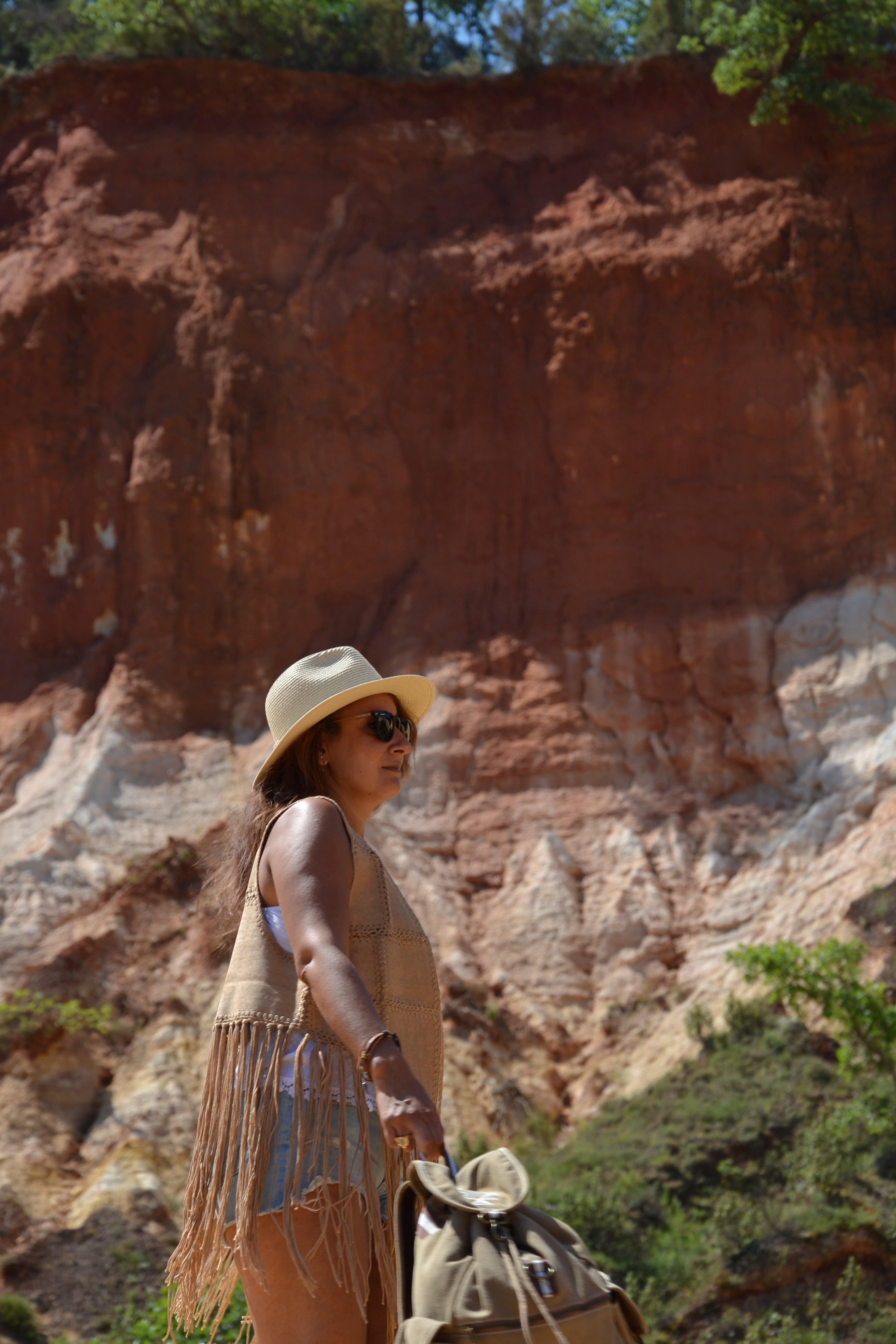 Fringe Vest — Veste sans manches à franges - camel