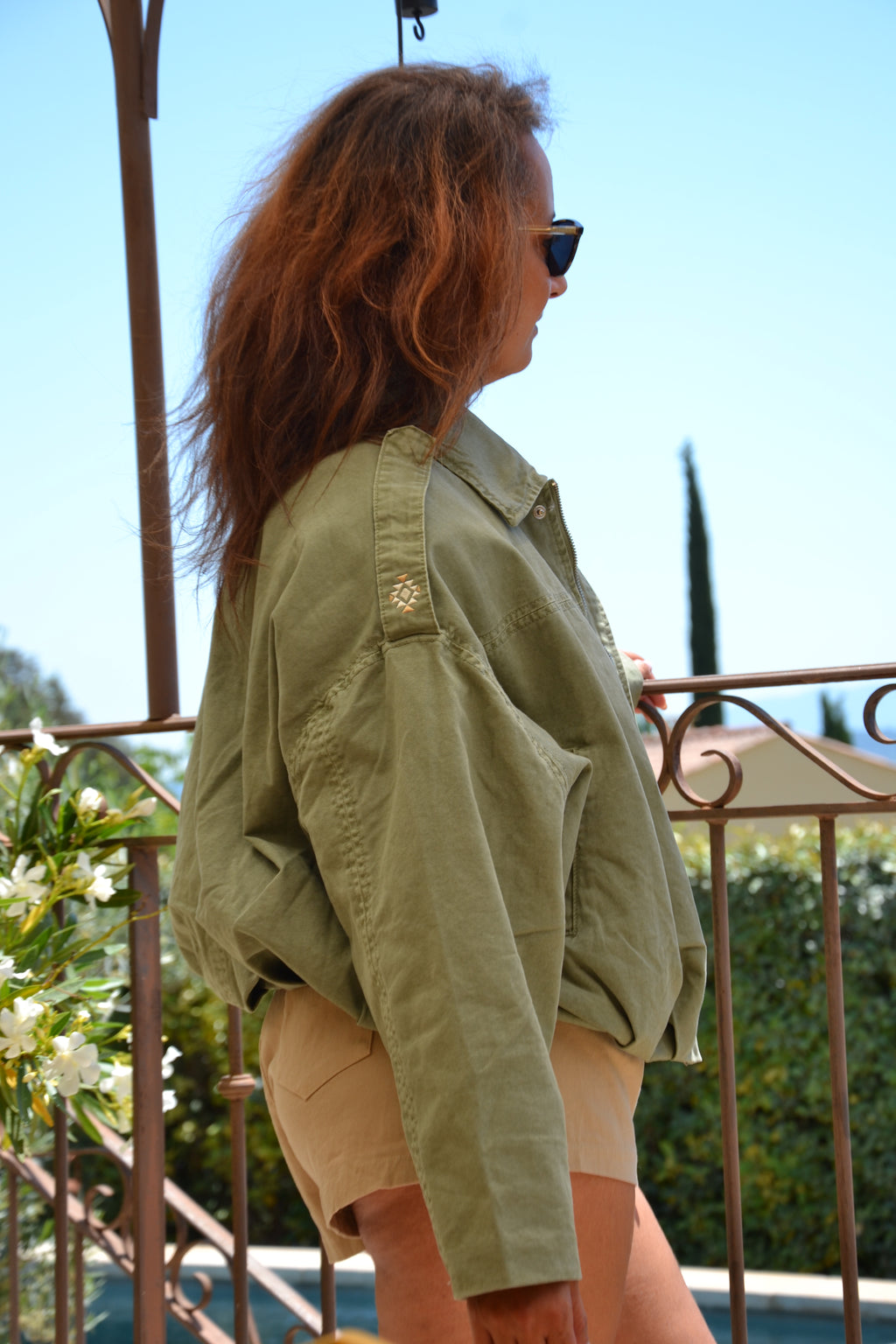 Kaki Jacket — Veste brodée oversize