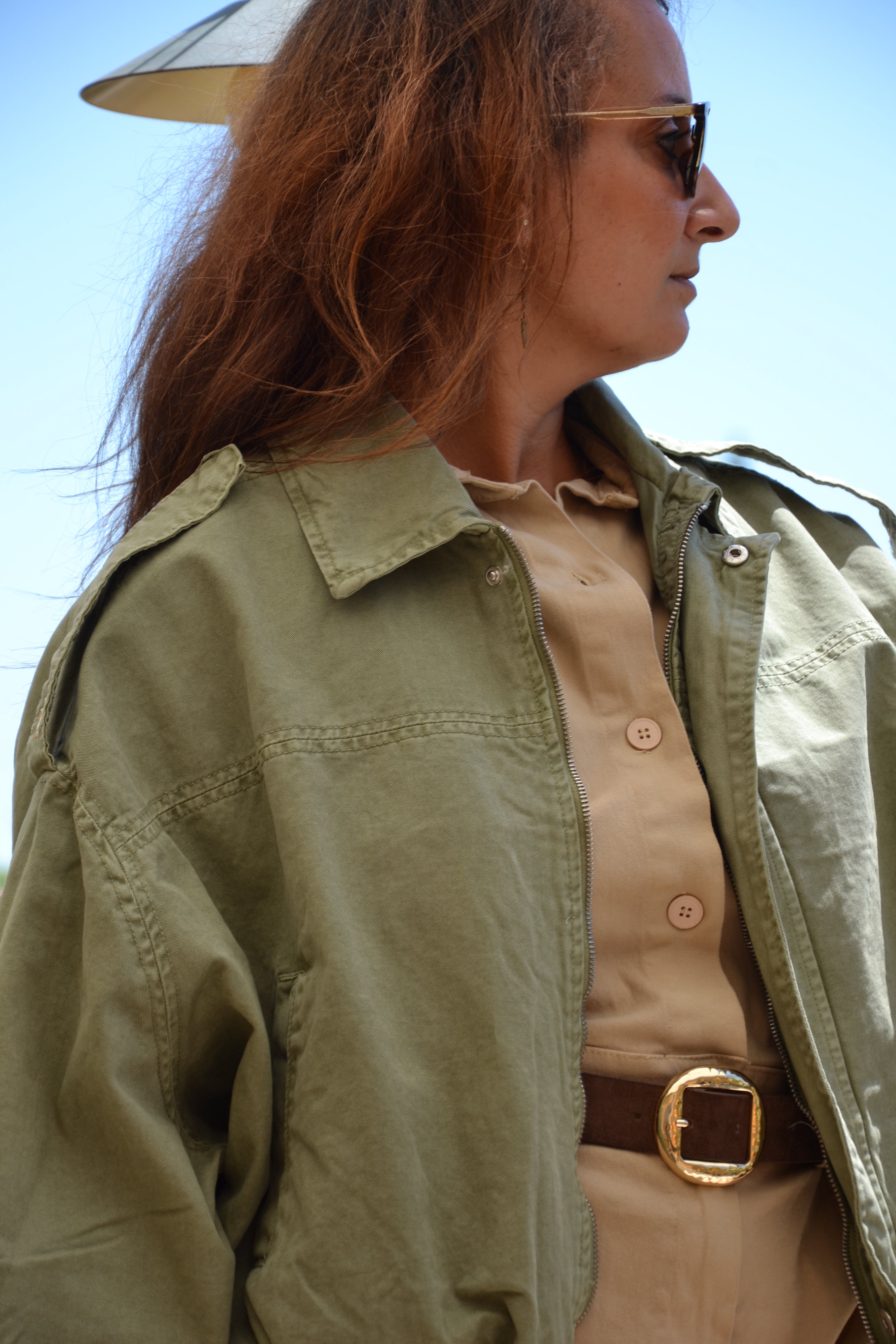 Kaki Jacket — Veste brodée oversize
