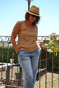 Débardeur Lin BOHO TANK - camel